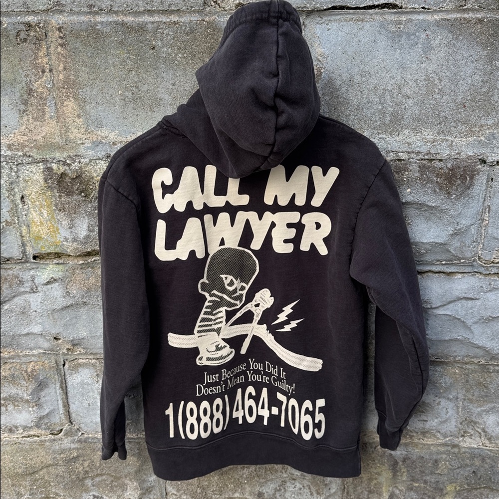 Market Call My Lawyer graphic-print hoodie Small gray